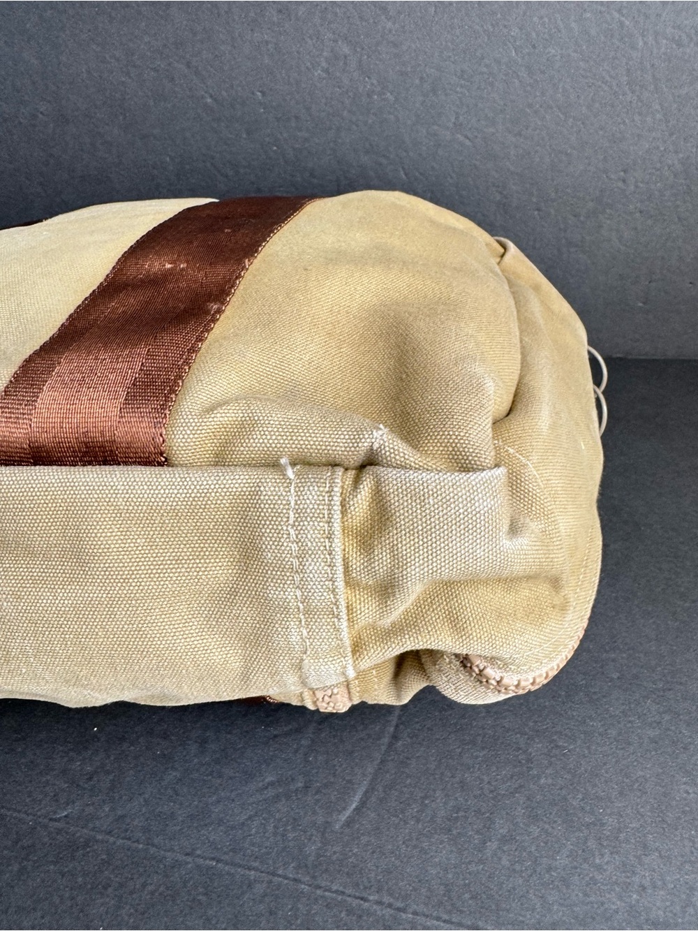 Vintage Lands End Square Rigger Bag Cotton Briefcase Tool Travel Unisex - Picture 7 of 11